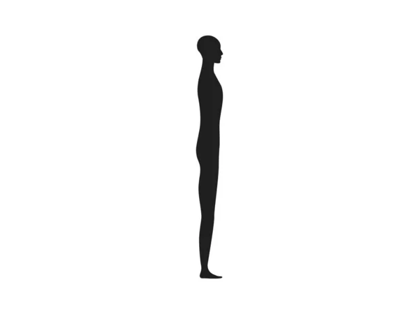 Side View Agender Human Body Silhouette — Stock Vector