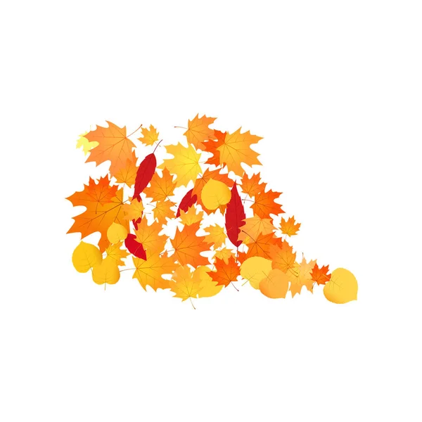 Pile Fallen Leaves Heap Orange Yellow Red Autumn Leaves — Stock Vector