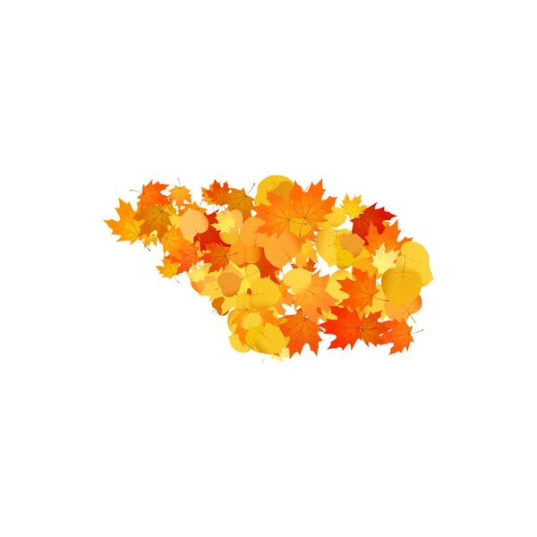 Une Pile Feuilles Tombées Tas Feuilles Automne Orange Jaune Rouge — Image vectorielle