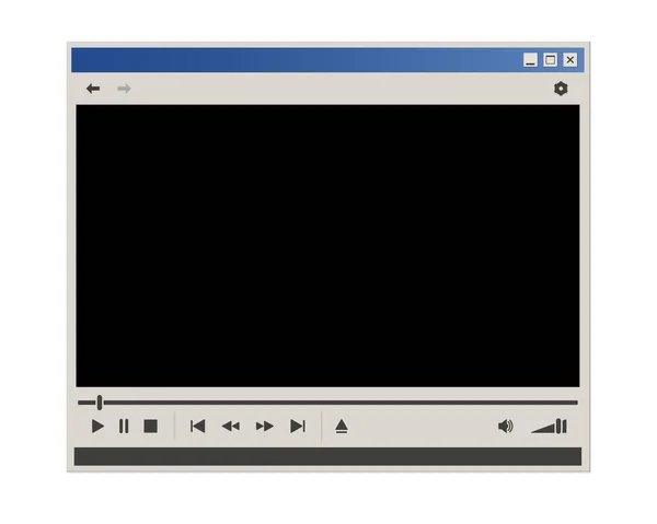 Klasyczny Interfejs Odtwarzacza Wideo Okno Odtwarzacza Multimedialnego Stylu Retro — Wektor stockowy