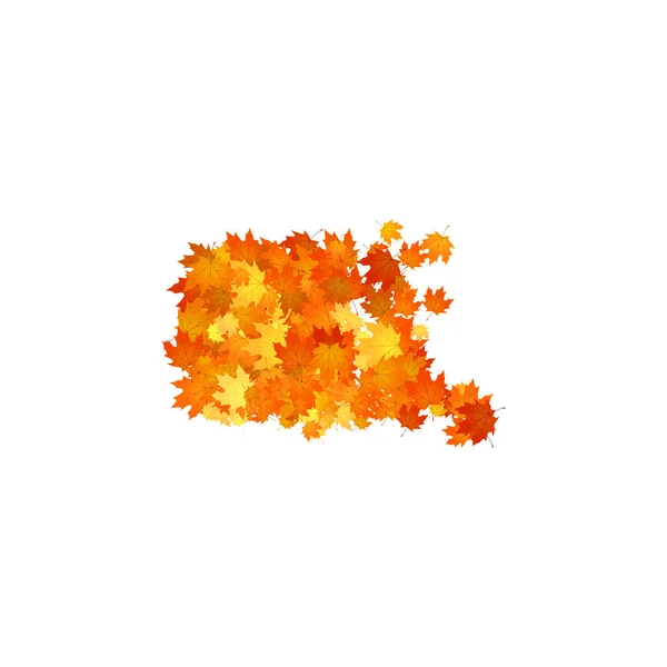 一堆落叶 橘红色 黄色和红色的秋天树叶堆积如山 — 图库矢量图片