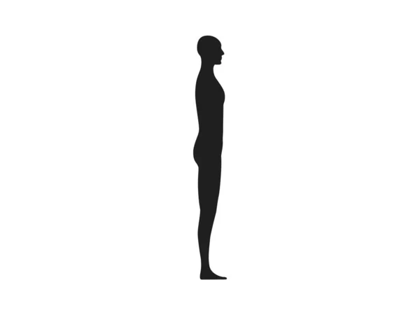 Side View Male Human Body Silhouette — Stock Vector