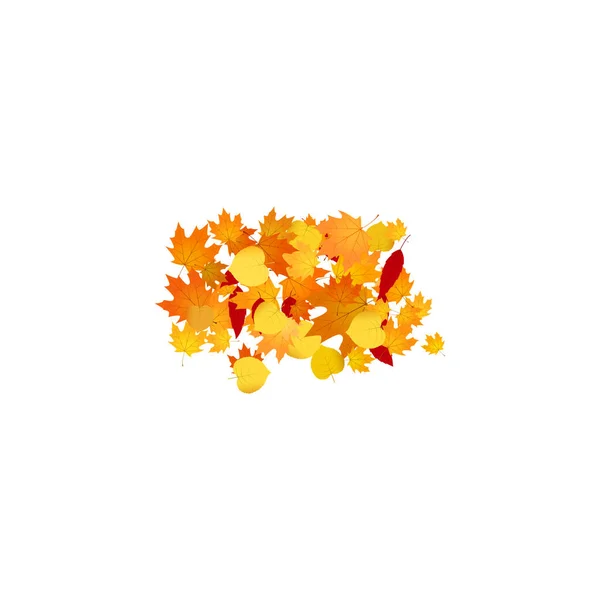 Montón Hojas Caídas Montón Hojas Otoño Color Naranja Amarillo Rojo — Vector de stock