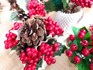 2020 Noel 'inde Noel süslemeleri, ökseotu dolu kavanozlar.