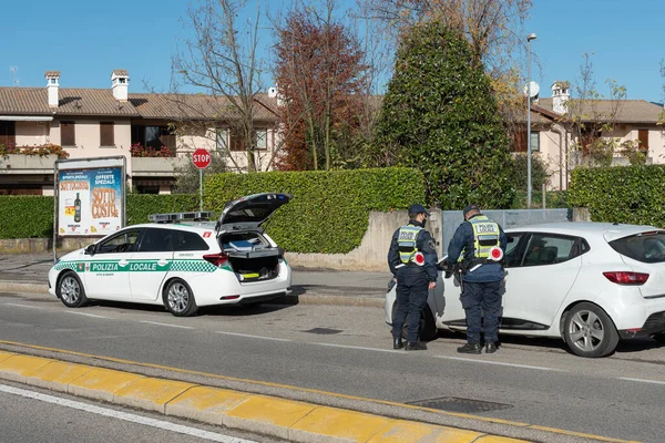 Bergamo Olaszország 2020 November Seriate Város Városi Rendőrsége Olaszországi Lombardiában — Stock Fotó