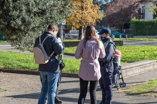 Bergamo Olaszország 2020 November Seriate Város Városi Rendőrsége Olaszországi Lombardiában — Stock Fotó