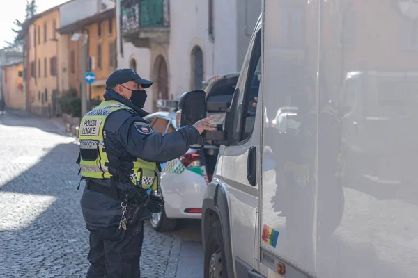 Bergamo Olaszország 2020 November Seriate Város Városi Rendőrsége Olaszországi Lombardiában — Stock Fotó