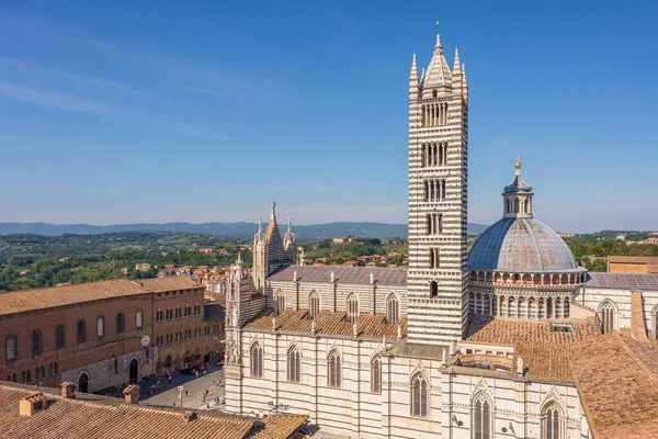 Vista Superior Catedral Metropolitana Santa Maria Assunta Siena Histórica Ciudad — Foto de Stock