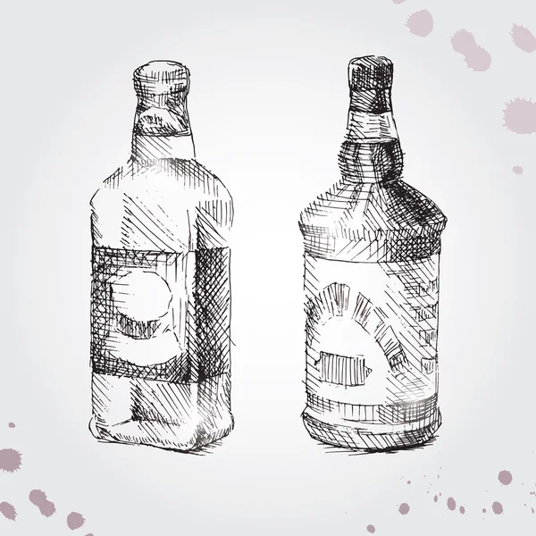 Set tekening fles — Stockvector