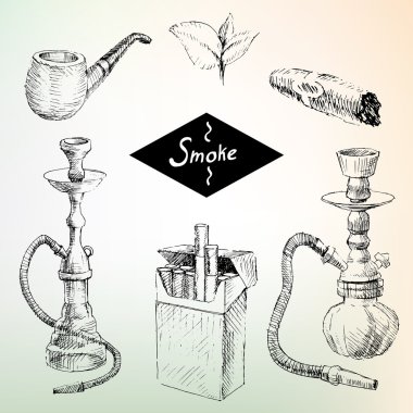 Ayarla nargile duman, Sigara, puro, tütün yaprakları