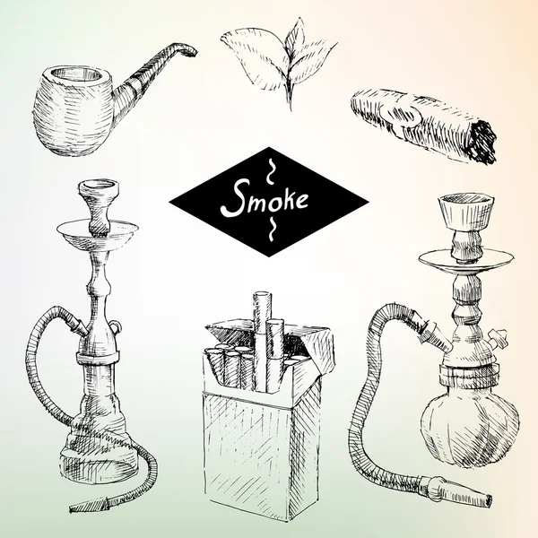 Ayarla nargile duman, Sigara, puro, tütün yaprakları