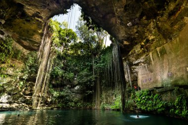 Ik-Kil Cenote near Chichen Itza in Mexico clipart