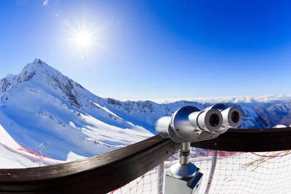 Coin operated binoculars at a observation point - Krasnaya Polya — Stock Photo, Image