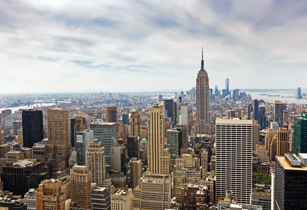 New York'un Manhattan midtown hava panorama