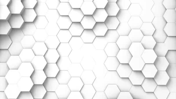 Structure of hexagons displacing like waves. 3D Rendering — Stock Video