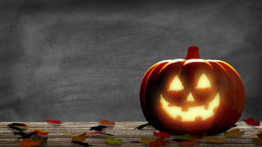 Fener bir halloween kabak ile içine bırakır. 3D render