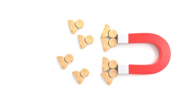 馬蹄形の磁石は人々を引き付ける 選択の概念 3Dレンダリング — ストック動画
