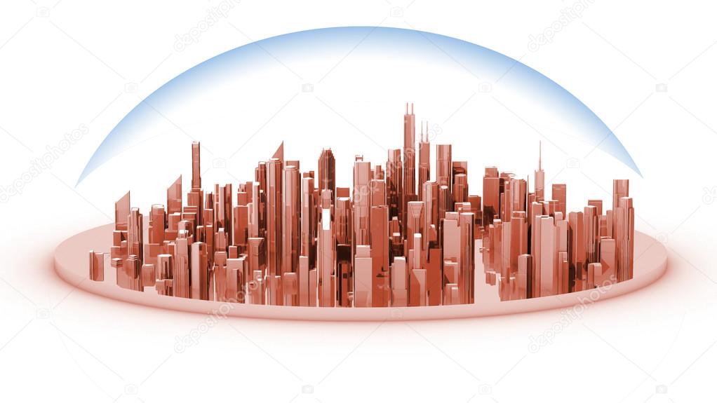 This white model of a city shows the distribution of neighborhoods