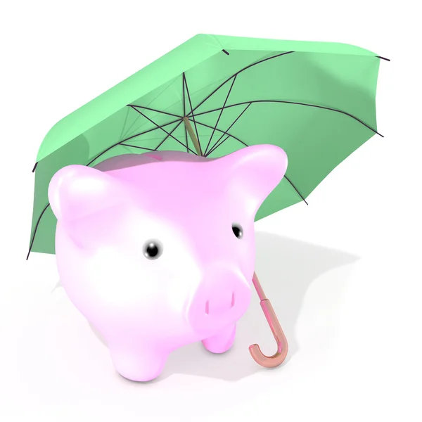 Зонтик, защищающий экономию денег — стоковое фото