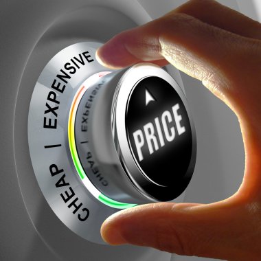 El pahalı ya da ucuz bir fiyat belirlemek için bir düğme ayarlama