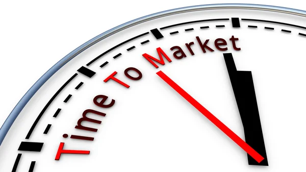 Time To Market klok concept — Stockfoto