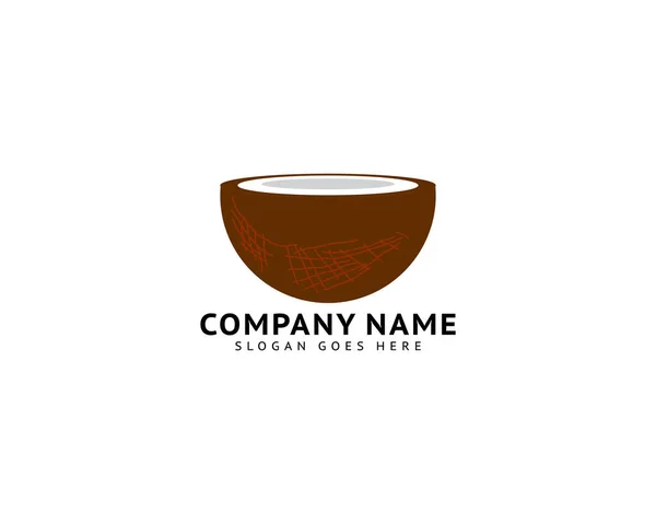 Plantilla Logotipo Coco Vector Icono Diseño Ilustración — Vector de stock