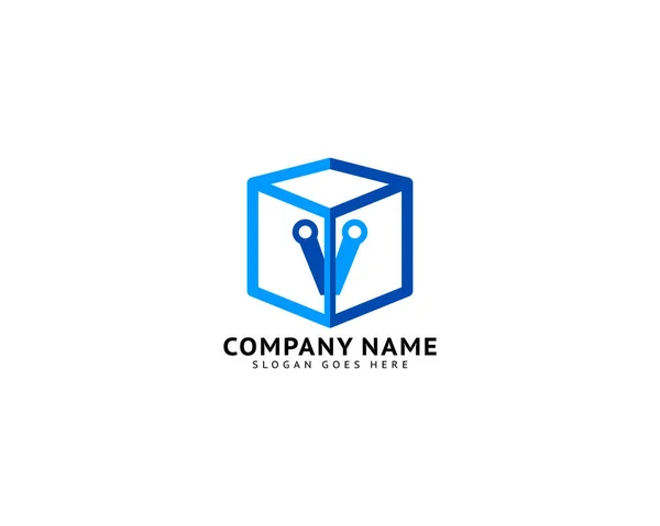 Digital Letter Technology Icon Logo Design Element — Stock Vector