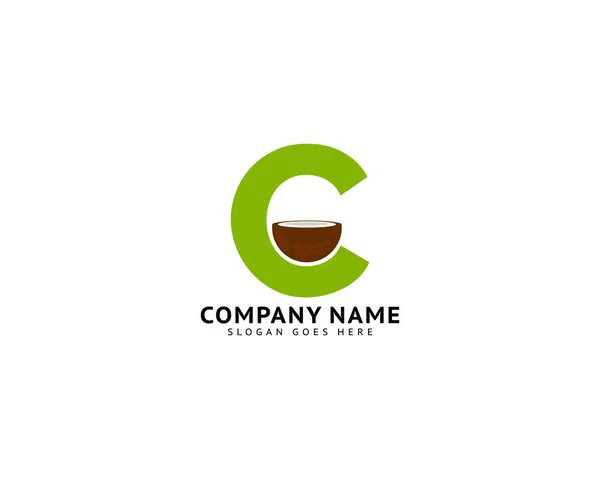 Początkowa Litera Logo Kokosowe — Wektor stockowy