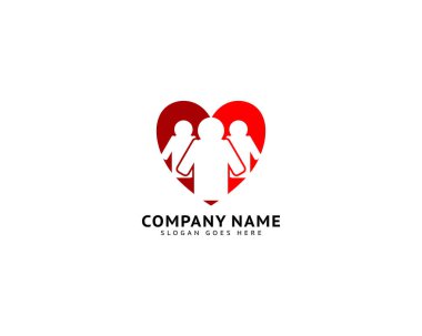 Love People Logo Şablon Tasarım Vektörü