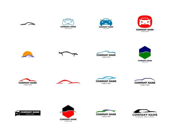 Set Van Car Logo Template Vector Illustratie — Stockvector