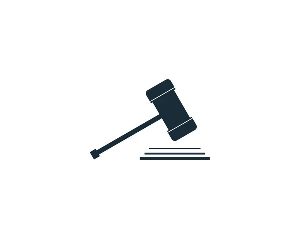 Gavel Law Office Icon Vector Logo Template Illustration Design — Stockový vektor