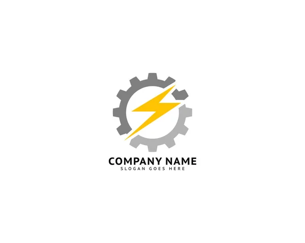 Lightning Gear Vector Logo Design Template Gear Lightning Design Logo — Vetor de Stock