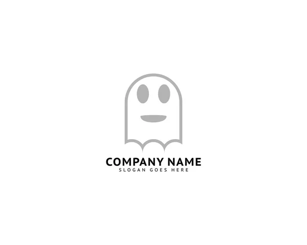 Ghost Logo Design Vector Template — Stock Vector