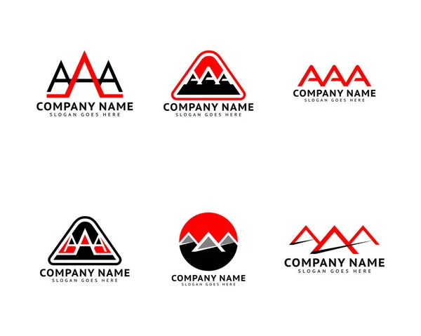 Conjunto Carta Inicial Aaa Logo Icon Design Template — Vetor de Stock