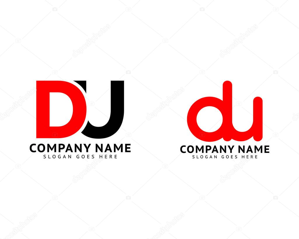 Set of Initial Letter DU Logo Template Design