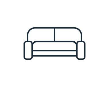 Satır Sanat Koltuğu Simge Vektör Logo Şablonu Çizim Tasarımı