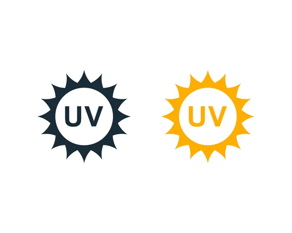 Quemadura Solar Ultravioleta Icono Solar Vector Logo Plantilla Diseño Ilustración — Vector de stock
