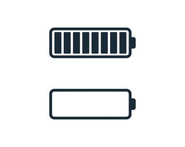 Batarya Simgesi Vektör Logo Şablonu Çizim Tasarımı