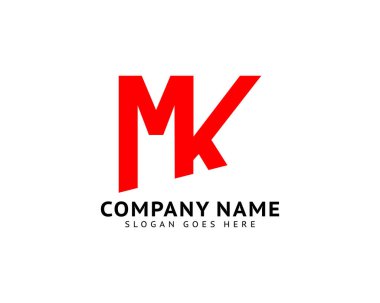 İlk Harf MK Logo Şablonu Tasarımı