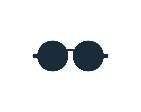 Círculo Retrô Óculos Ícone Vetor Logotipo Modelo Ilustração Design — Vetor de Stock