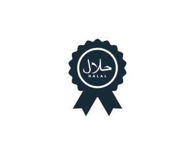 Helal Arapça Harf İşareti Simge Vektörü Logo Şablonu Çizim Tasarımı