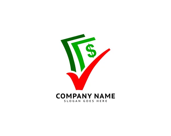 Modelo Logotipo Marca Verificação Dinheiro — Vetor de Stock