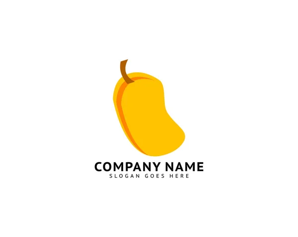 Mango Owoc Logo Wektor Szablon Mango Płaskim Stylu Ikona Mango — Wektor stockowy