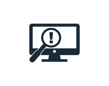 Komut İşareti Ekranı ve Büyütme Simgesi Simgesi Logo Şablonu Çizim Tasarımı