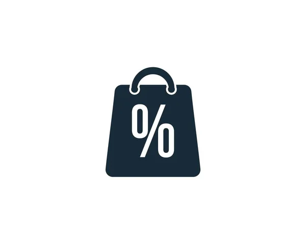 Percentage Sign Shopping Bag Icoon Design Sjabloon Elementen — Stockvector