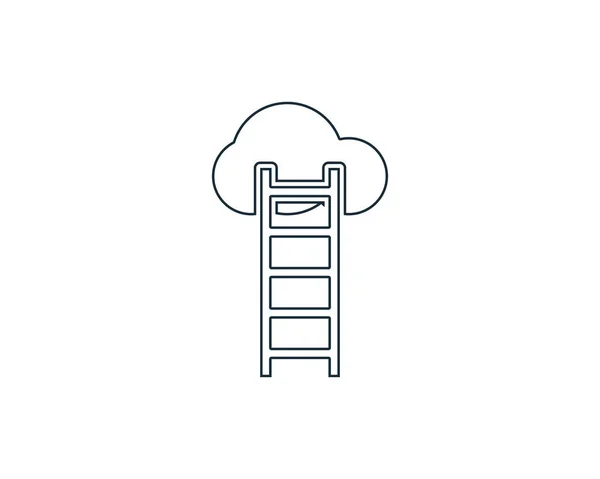 Scala Cloud Line Art Icon Design Template Elements — Vettoriale Stock