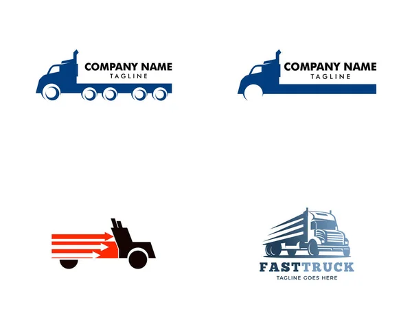 Conjunto Diseño Vectores Logotipo Camión Expreso — Archivo Imágenes Vectoriales