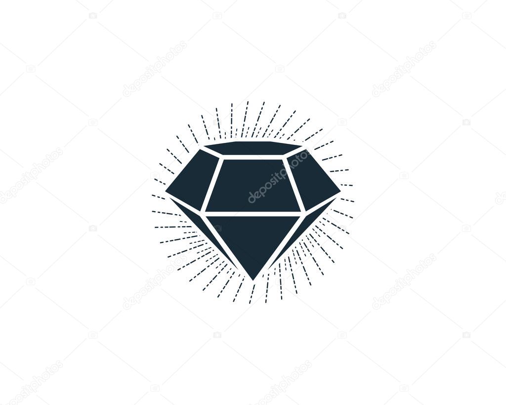 Diamond Stone Icon Design Template Elements