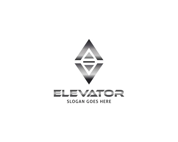 Векторный Шаблон Логотипа Лифта Лицензионные Стоковые Иллюстрации