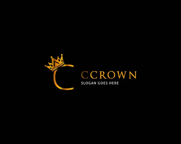 Eerste Letter Crown Logo Template Vector Icon Illustratie Ontwerp Rechtenvrije Stockvectors